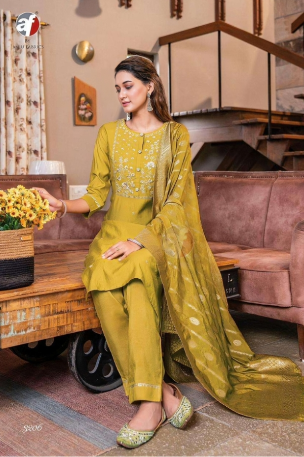KURTI PANT WITH EMBROIDERY HAND WORK AND HEAVY DUPATTA-GREEN