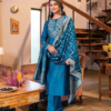 Kurti Pant Set with Embroidery Hand Work and Heavy Dupatta!-Blue