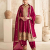 Raspberry Pink Color Embroidery Suit