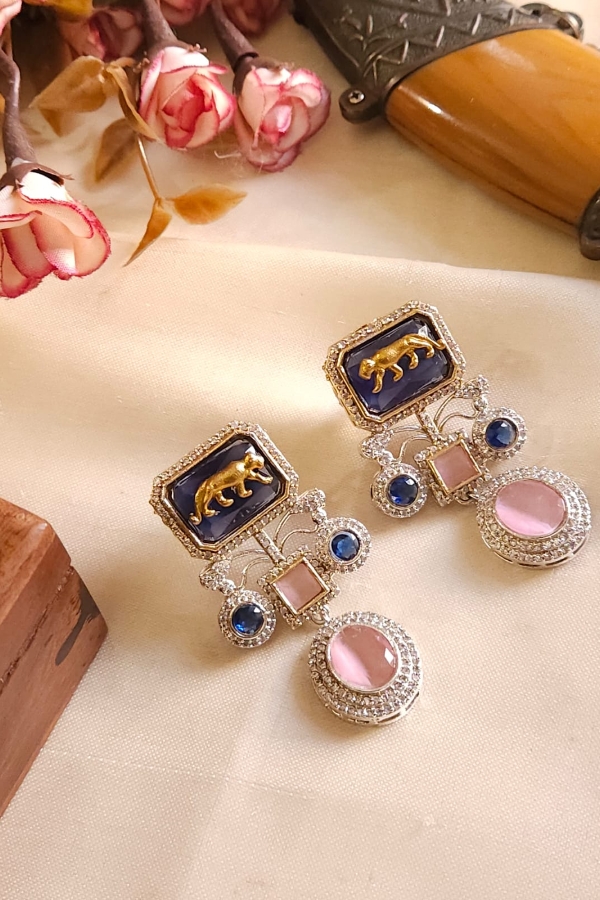 Sabyasachi Blue & Pink Earrings