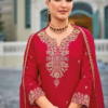 Elegant Embroidered Silk Sharara Suit Set with Organza Dupatta