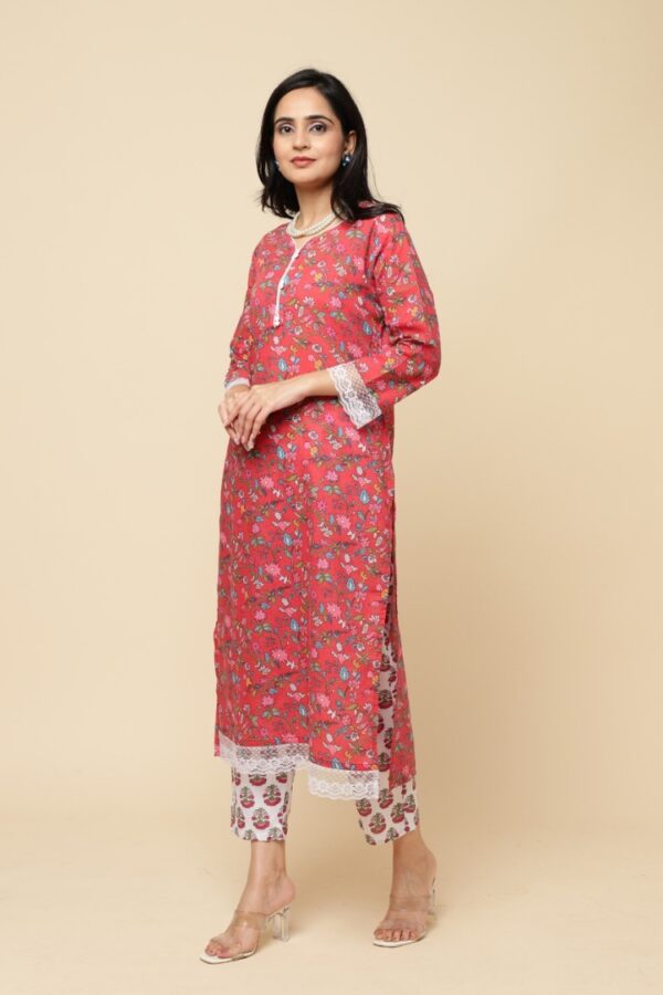 Radiant Red: Traditional Elegance in our 3-Piece Kurta Dress