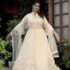 Exclusive Designer Gown With Soft Net Dupatta, and Designer Belt