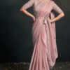 Elegant Organza Silk Crepe Saree – Ready-to-Wear with Belt Accessory