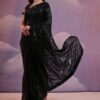 Stunning Soft Georgette Leheriya Saree with Sequins Embroidery and Banglori Blouse