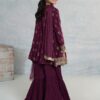 Elegant Wine Kids 3-Piece Pakistani Suit with Embroidery