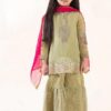 Sage Green Kids Party Wear 3-Piece Pakistani Suit