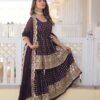 Elegant Faux Georgette Kurti with Gharara and Dupatta - Sequins & Embroidery